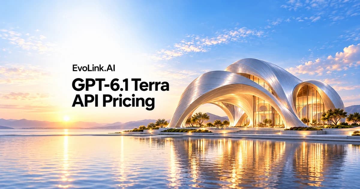 GPT-6.1 Terra API Pricing cover with a silver arched building and golden reflections on water