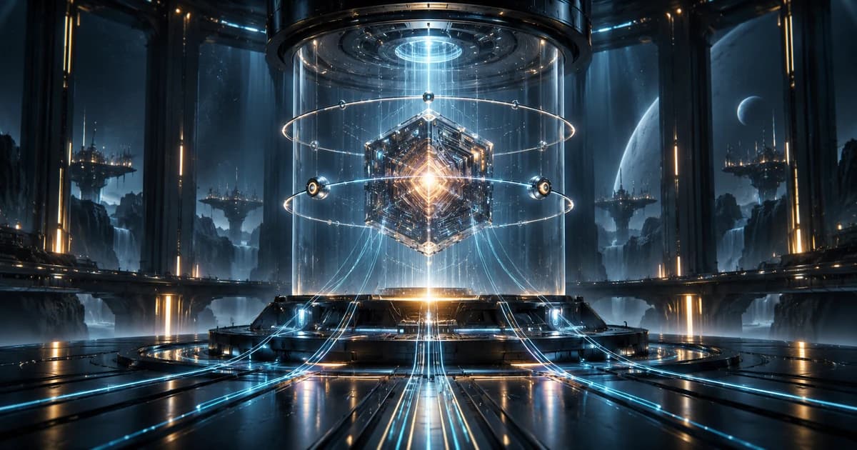 Futuristic sealed computation core and orbital sensors for the Claude Fable 5.5 release watch