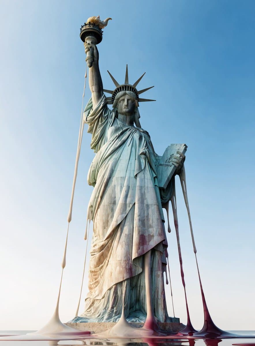 Seedream 5.0 Pro surreal concept of world landmarks melting like wax